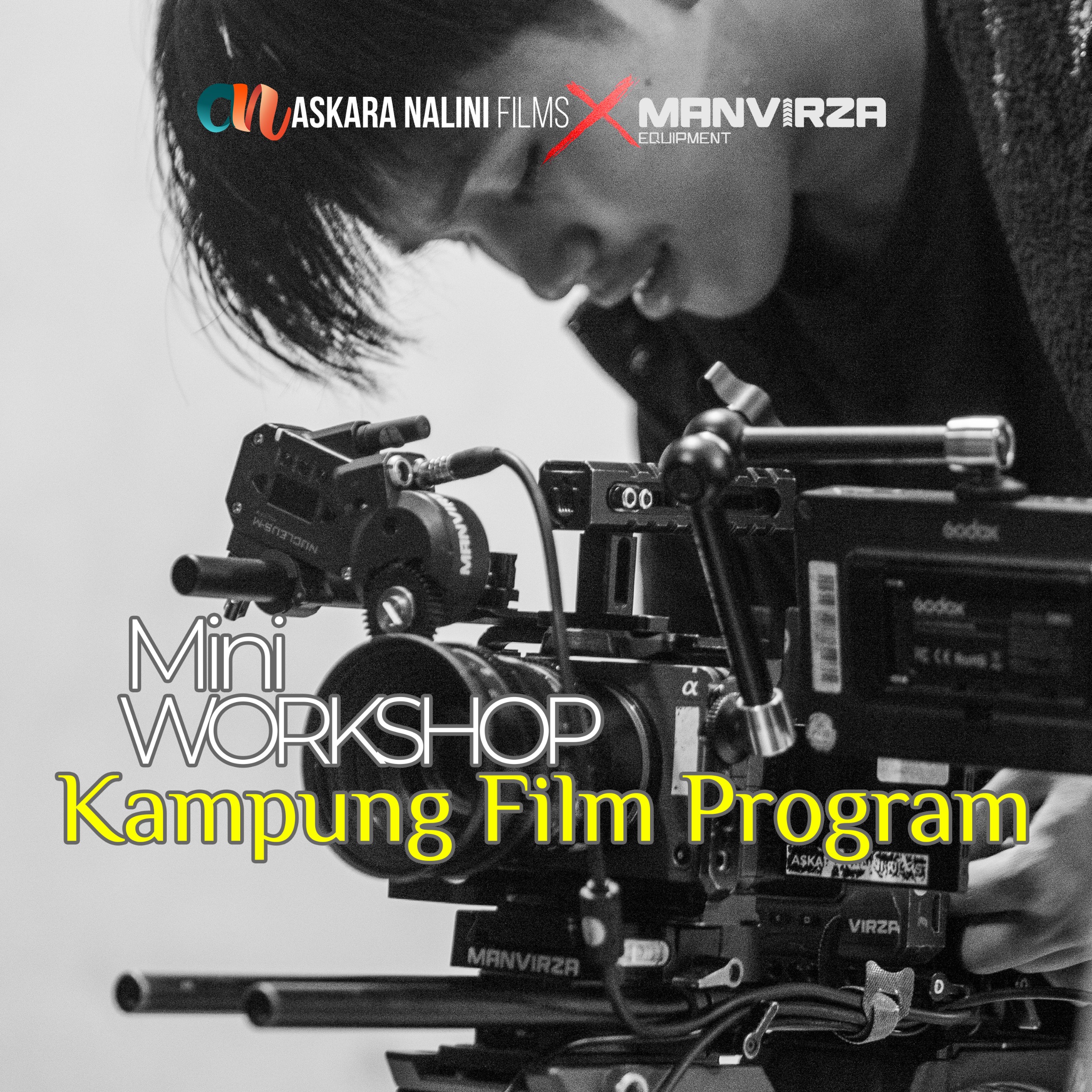 Praktik kamera sinema dalam Mini Workshop Kampung Film Program.
